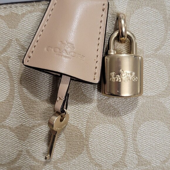 Coach Zoe Carryall Crossbody Anti-Theft Snakeskin Signature Canvas - Picture 6 of 12